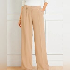 TALBOTS WOMEN'S WESTON TAN WOOL FRENCH CUFF PANTS SIZE 10